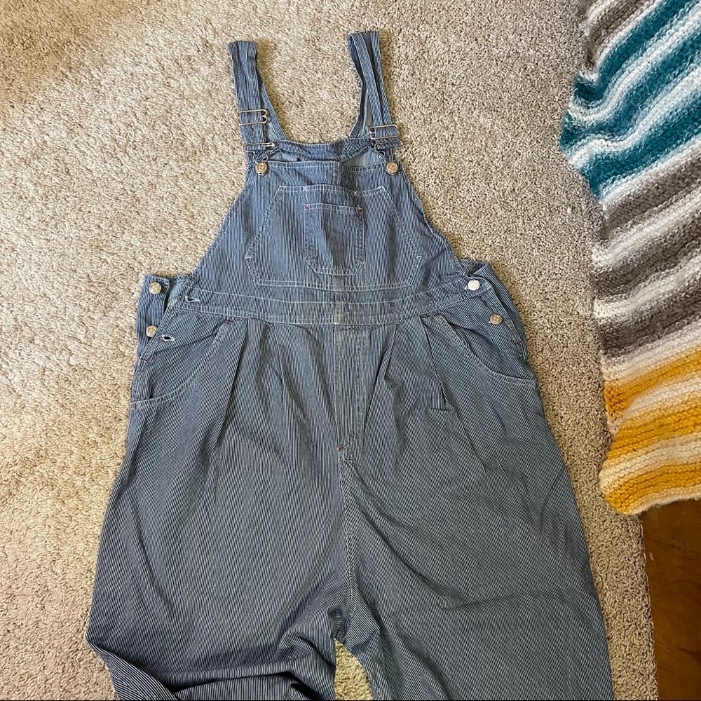 Maternity striped lightweight overalls